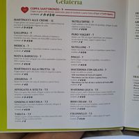 Menu at Martinucci Laboratory in Lecce