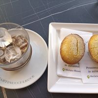 caffè leccese con pasticciotto leccese at Martinucci Laboratory in Lecce