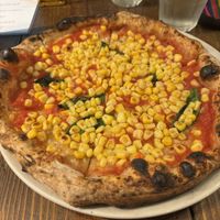 Margarita + corn + basilic  at Pizzeria Da Granza - Senzoku Ike in Tokyo