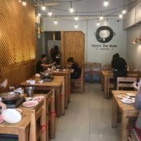 it is a pleasant atmosphere inside at Kinn's The Buta in Udon Thani