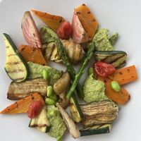 This was to die for! This was called “Hummus” but was more like Pesto. The veggies were so delicious    at Punta Conterie  in Venice