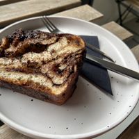 Chocolate babka: decent, but a bit too chewy and with too bitter chocolate for my taste. at Crave Coffee & Bakery in Rotterdam