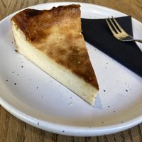 Basque cheesecake, made of silken tofu and coconut milk. Really creamy and tasty!  at Crave Coffee & Bakery in Rotterdam