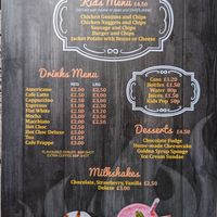 Menu back at The Ranch Breakfast Bar and Grill in Neath