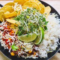 Chili sin carne, with vegan cheese at Hotel & Restaurant Tiroler Hof in Serfaus