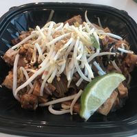 Pad Thai with tofu. (Ask for it to be made vegan)  at SAN - Asian Kitchen - T2 in San Diego