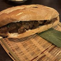 Vegan bahn mi with a “meat” made from a mix of mushroom and soy. Disappointed that there wasn’t much else in the sandwich, it was a little lacking.   at Konia Kitchen in Toronto