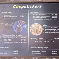 Menu  at Chopstickers in Denver