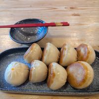Vegan "water fried" bao, an excellent snack! at Chopstickers in Denver