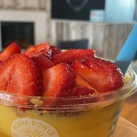 Goldie Mango (sub Almond Butter for the Nutella)  at Playa Bowls - N Hamilton Rd in Columbus