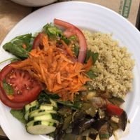 Ratatouille, quinoa and a fresh salad. This was apparently half portion   at Bioforma Restaurant in Funchal