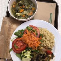 Both half portions, still decent sized meal   at Bioforma Restaurant in Funchal