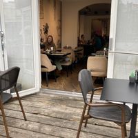 Outdoor seating front and back  at Kailash Parbat in Amsterdam