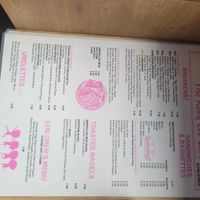 Menu at The Rosy Lee Cafe in Southend-on-sea