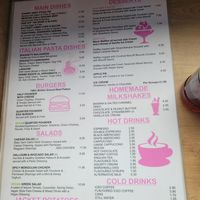 Menu at The Rosy Lee Cafe in Southend-on-sea