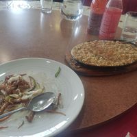 Almos finished homemade noodles and kubak rice (specifying without egg and meat) at Fu Xiang in Vitoria Gasteiz