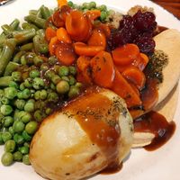 Sunday Carvery with 2 Vegan Fillets and a large roasted potato at The Wharton Park in Chester