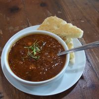 Veggie chili (ask for vegan style) at Four Cafe in Los Angeles