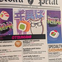 Funky cute menu at Cloak & Petal in San Diego