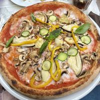 Pizza vegetariana with vegan mozzarella   at Buca Niccolini in Florence