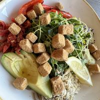 Beach bowl with added crispy tofu cubes   at Fresh Kitchen + Juice Bar in Oakville