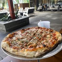 Vegan Cheese Pizza 😋 Highly Recommend! Top Service and Company!  at Fieldwork Brewing Company in San Leandro