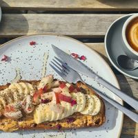 Banana on sourdough at Fauna Cafe in Edinburgh
