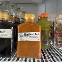 VEGAN BOTTLED THAI ICED TEA r u kidding me  at BOONNOON Market in Arlington