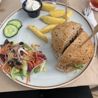 Pea protein burger  at Arte y Sabor in Sevilla