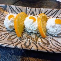 Coconut rice pudding dessert at Arte y Sabor in Sevilla