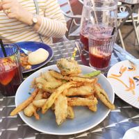 Tempura vegetables made vegan (served without prawns). at Arte y Sabor in Sevilla