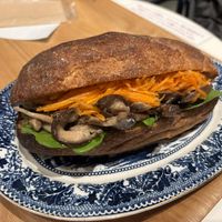 Full mushroom sandwichh  at Toriba Coffee in Tokyo