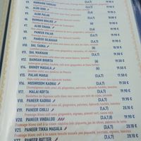 Vegetarian menu July 2024 at Suryaa in Luxembourg City