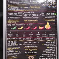 Their menu (06/2023) at El Caminito in Voss