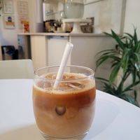 Iced Flat White (Oat Milk). at Caffeina in Prestatyn