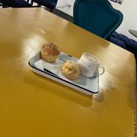 Savory scones and oatmilk latte at Teatotaller in Concord