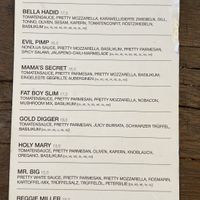 Speisekarte  at Pretty Pizza in Munich