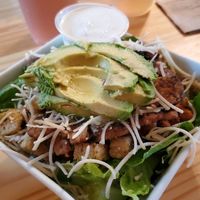 ceasar salad with tempeh at Heirloom Food Company in Danielson