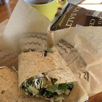 Wrap and soup at Heirloom Food Company in Danielson