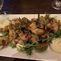 Tempura fried oyster mushroom appetizer   at The Mountain Room in Yosemite Valley