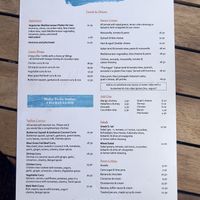The food menu  at Cafe des Amis in Paia