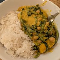 Butternut squash chickpea curry at Cafe des Amis in Paia