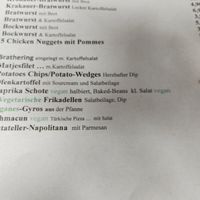 Menu at Martin's Musikcafé in Doemitz