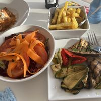 Please note, the lasagna in the background is NOT Vegan. I couldn’t crop it out of the photo. My apologies.  at Fronte Mare in Alghero