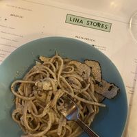 Gluten free pasta with Truffle butter in Lina Stores City  at Lina Stores in London