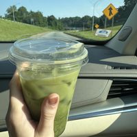 Matcha latte with oat milk  at Raz Coffee in Asheville