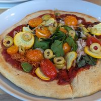 Vegan pizza at La Veillée - Microbrasserie et Pub in Sainte-agathe-des-monts