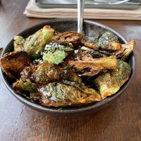 Wok-fried Brussels sprouts   at ORO Restaurant & Lounge in Raleigh