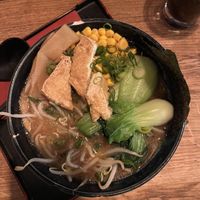 Vegan miso ramen (extra tofu and spinach)  at Min Ramen Bar in Heidelberg