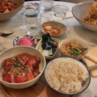 Plat du jour : Faux "travers de porc" faits à base de taro , sauce aigre douce at Chez Eating in Paris